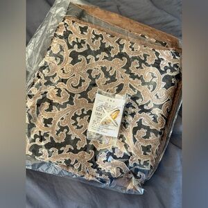 Black and Tan Paisley Pattern Scarf